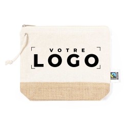 Trousse de toilette Fairtrade en coton et jute laminé