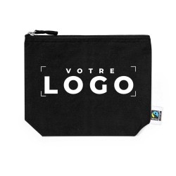 Trousse de toilette Fairtrade en coton noir 100 %