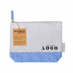 Trousse à maquillage bicolore en coton recyclé