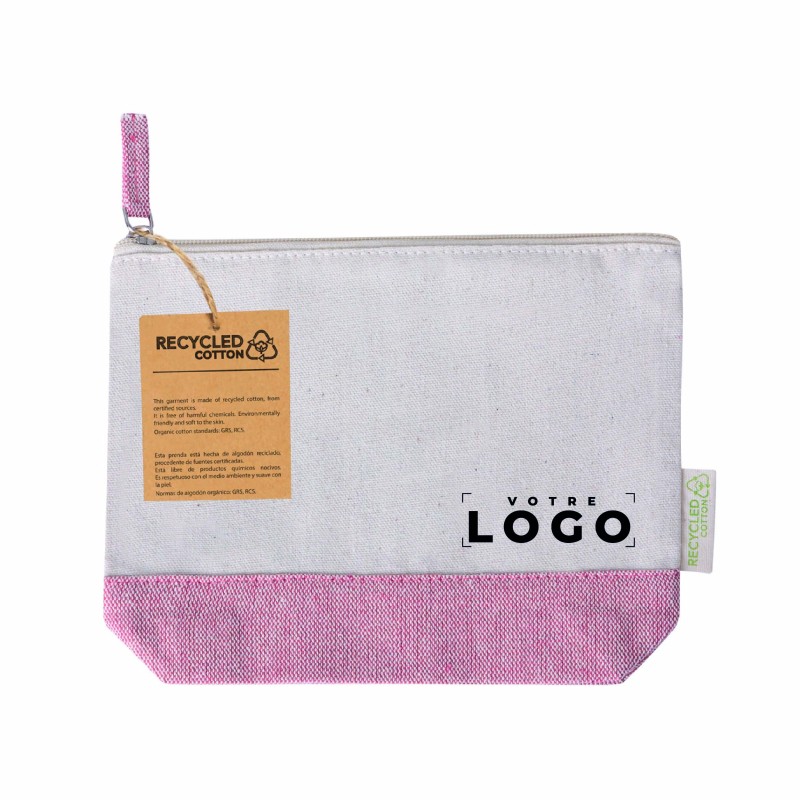 Trousse à maquillage bicolore en coton recyclé