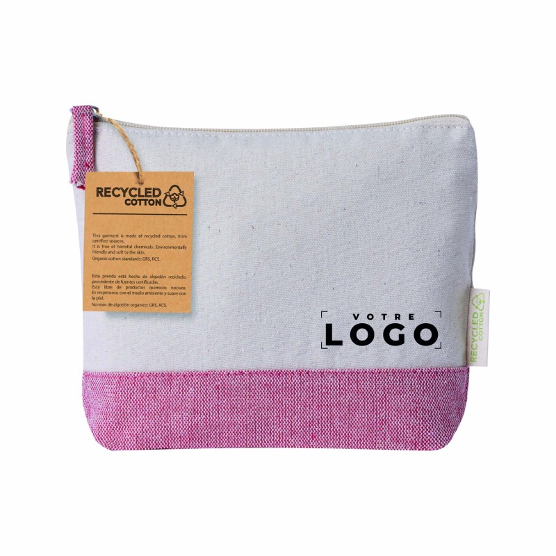 Trousse à maquillage bicolore en coton recyclé