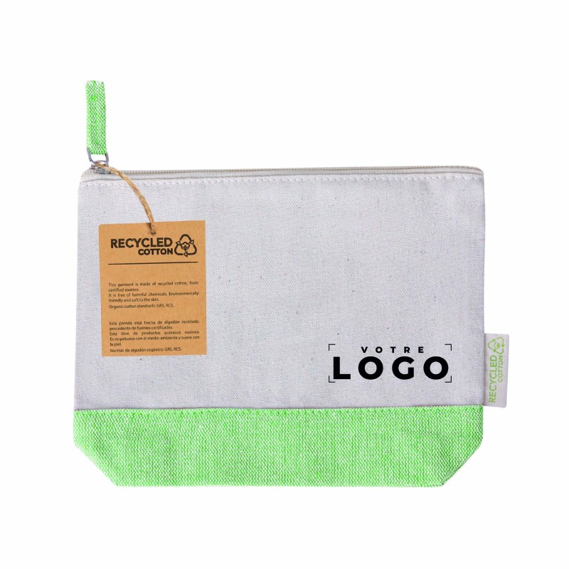 Trousse à maquillage bicolore en coton recyclé