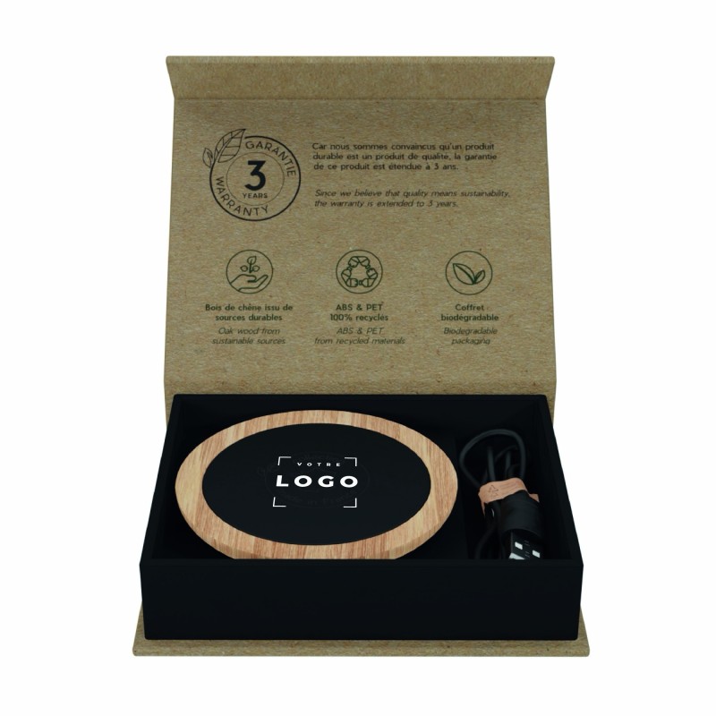 Chargeur à induction 15W en bois de chêne | Made in France