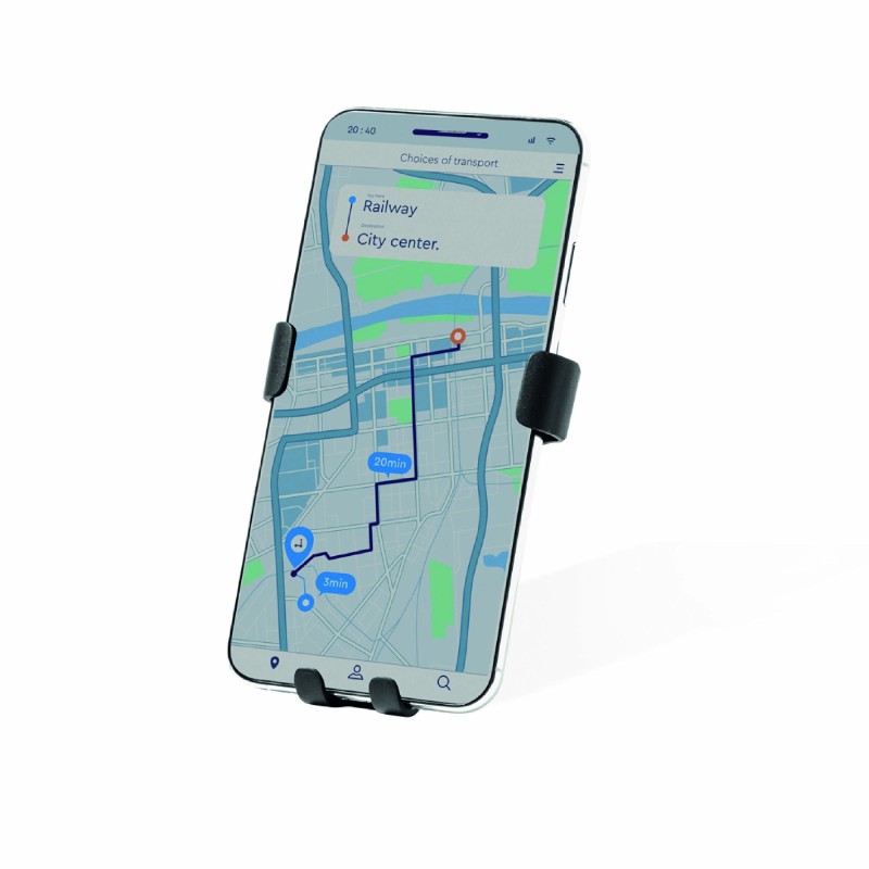 Support smartphone voiture personnalisable – Design noir & bambou