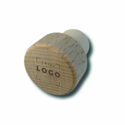 Bouchon de liège personnalisé avec tête en bois – Made in France