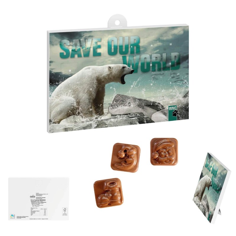 Calendrier de l’avent A5 personnalisé | Chocolat premium Fairtrade