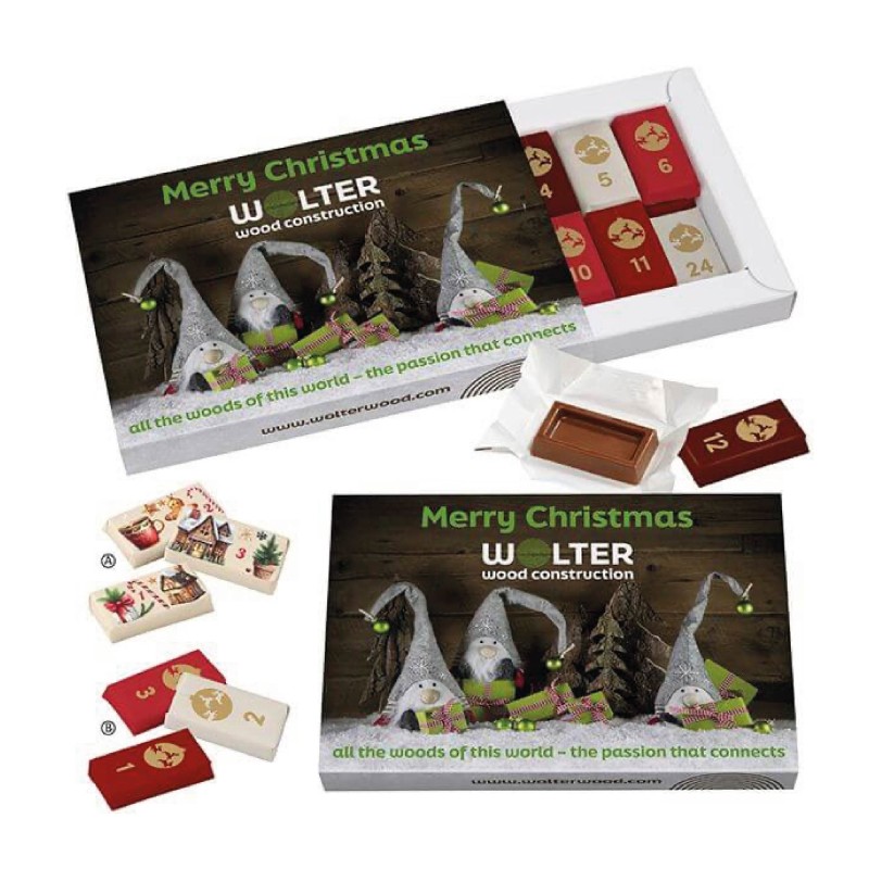 Calendrier de l’avent personnalisé | Napolitains chocolat premium