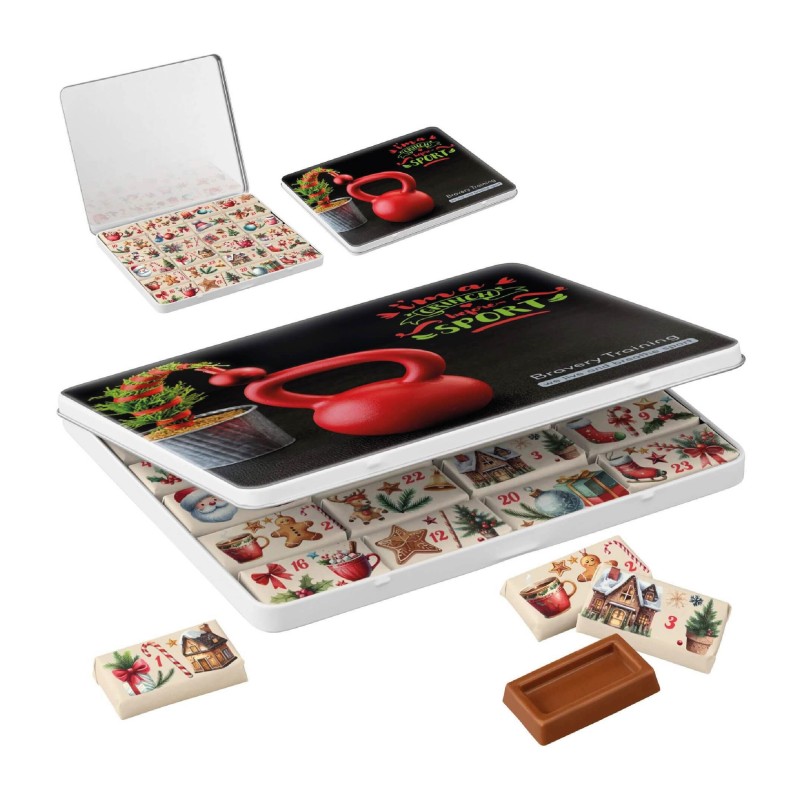 Calendrier de l’avent boîte décorative personnalisable | Chocolat