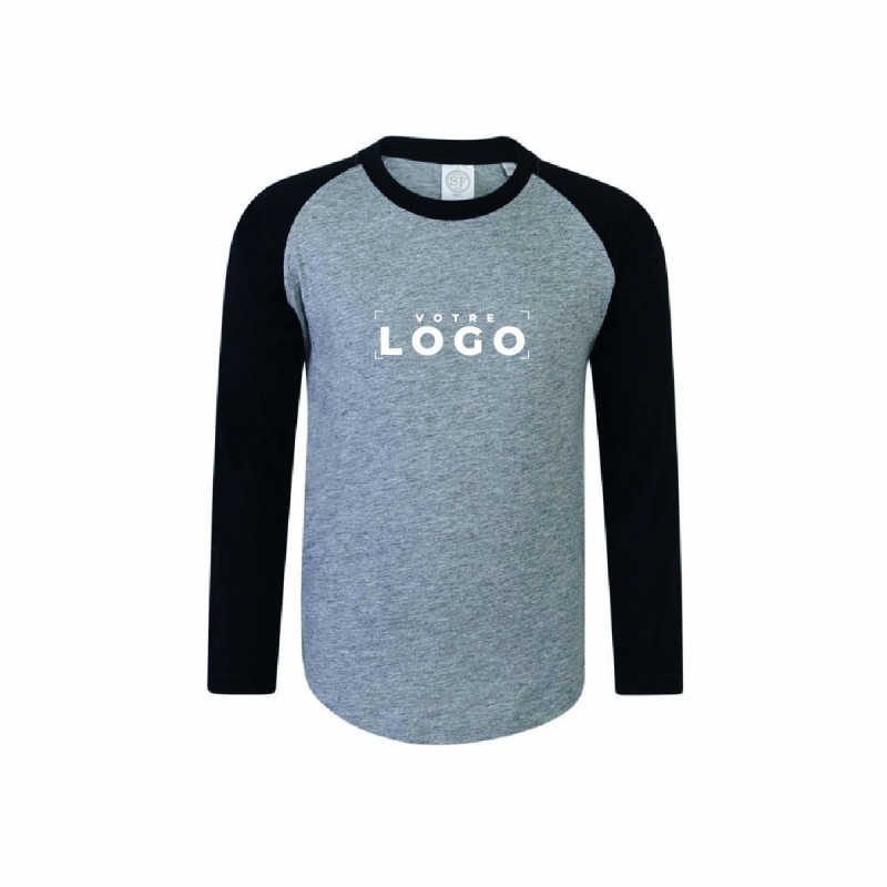 Tee-shirt baseball manches longues enfant personnalisé