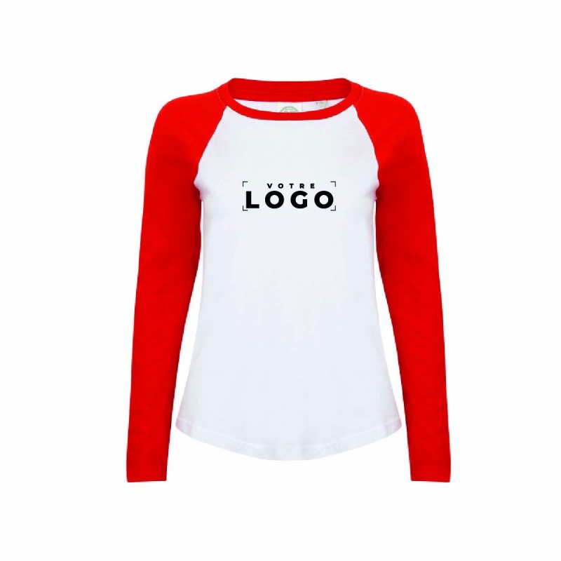 Tee-shirt baseball manches longues femme personnalisé