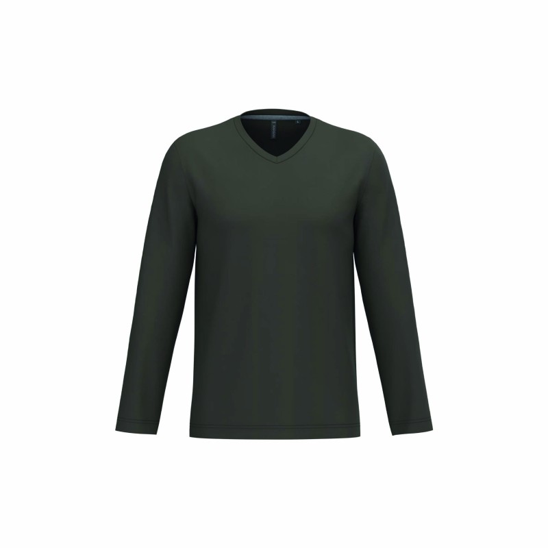 Tee-shirt col V manches longues homme