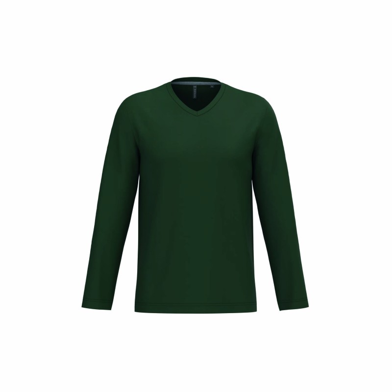 Tee-shirt col V manches longues homme
