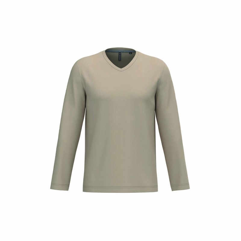 Tee-shirt col V manches longues homme