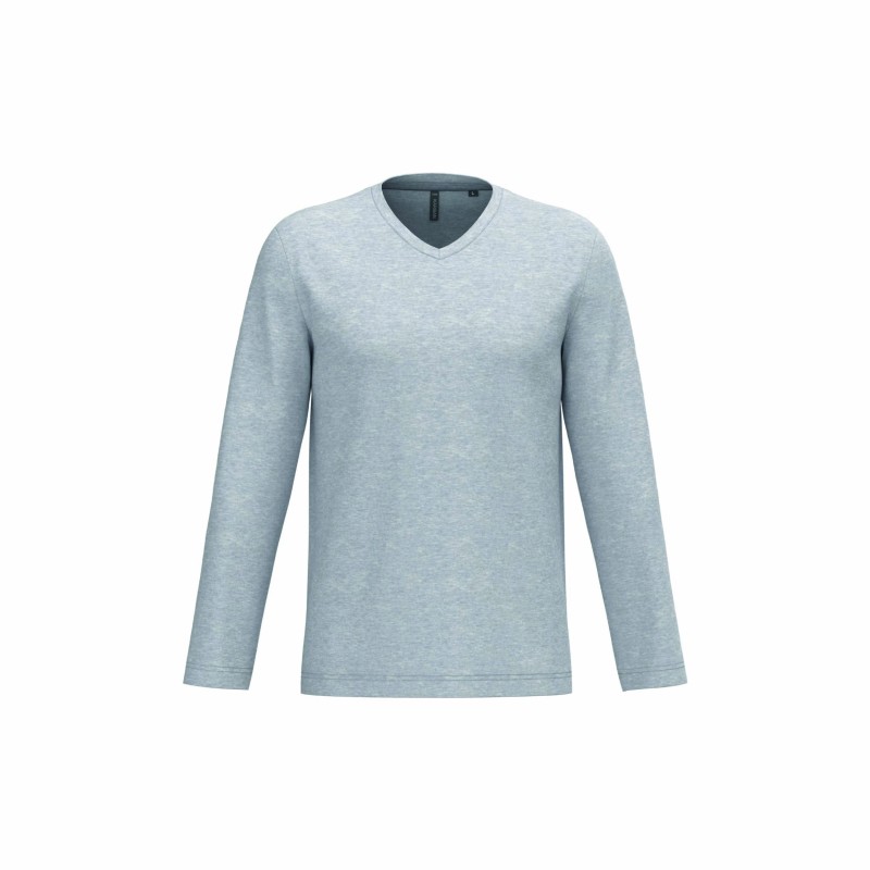 Tee-shirt col V manches longues homme