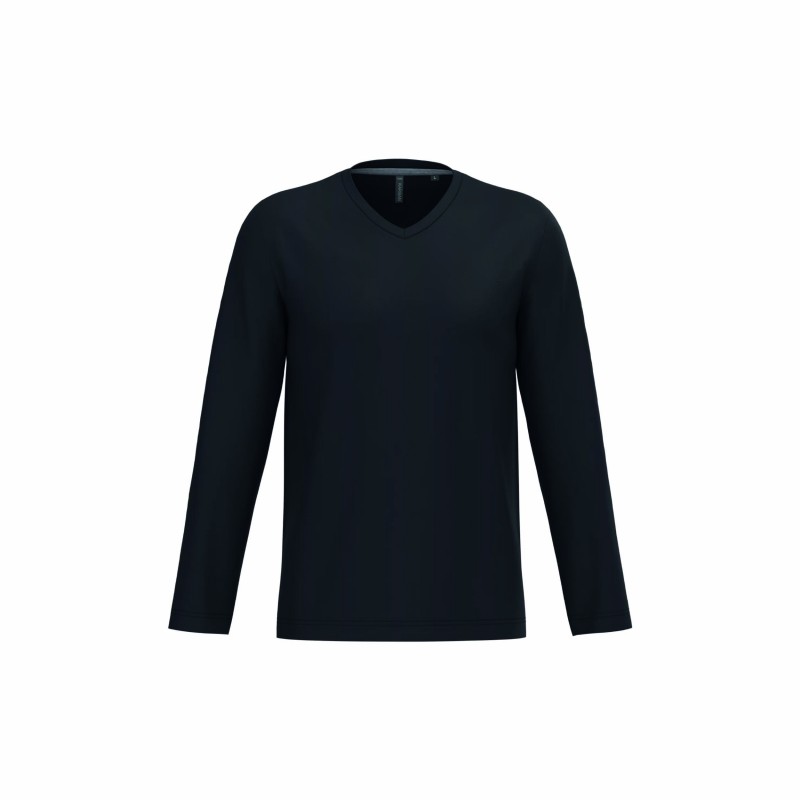 Tee-shirt col V manches longues homme