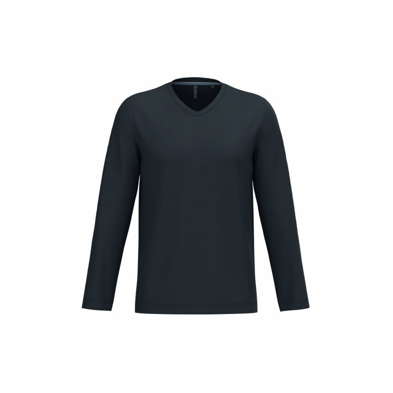 Tee-shirt col V manches longues homme