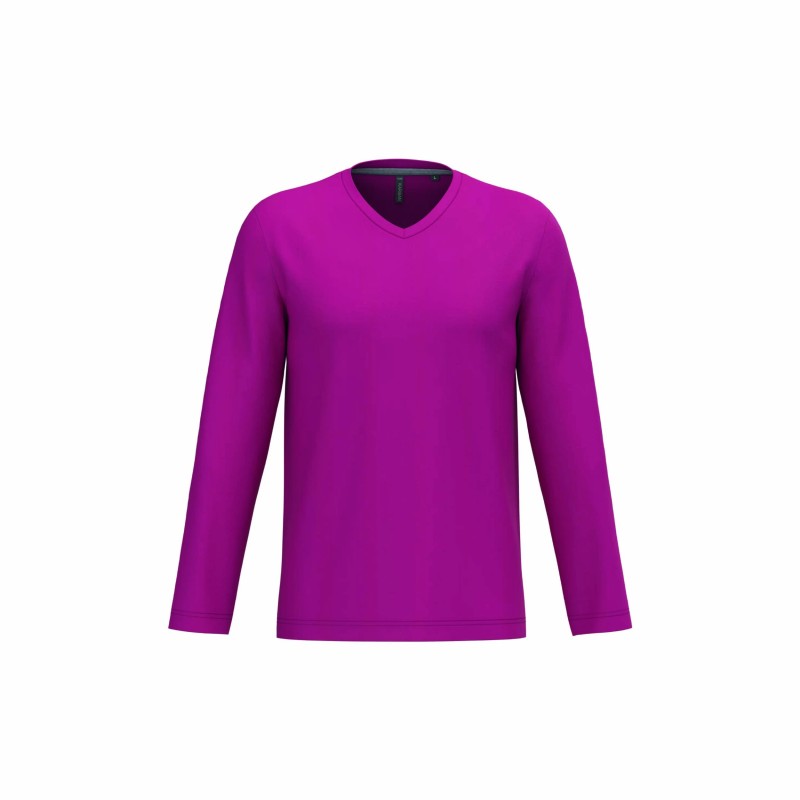 Tee-shirt col V manches longues homme