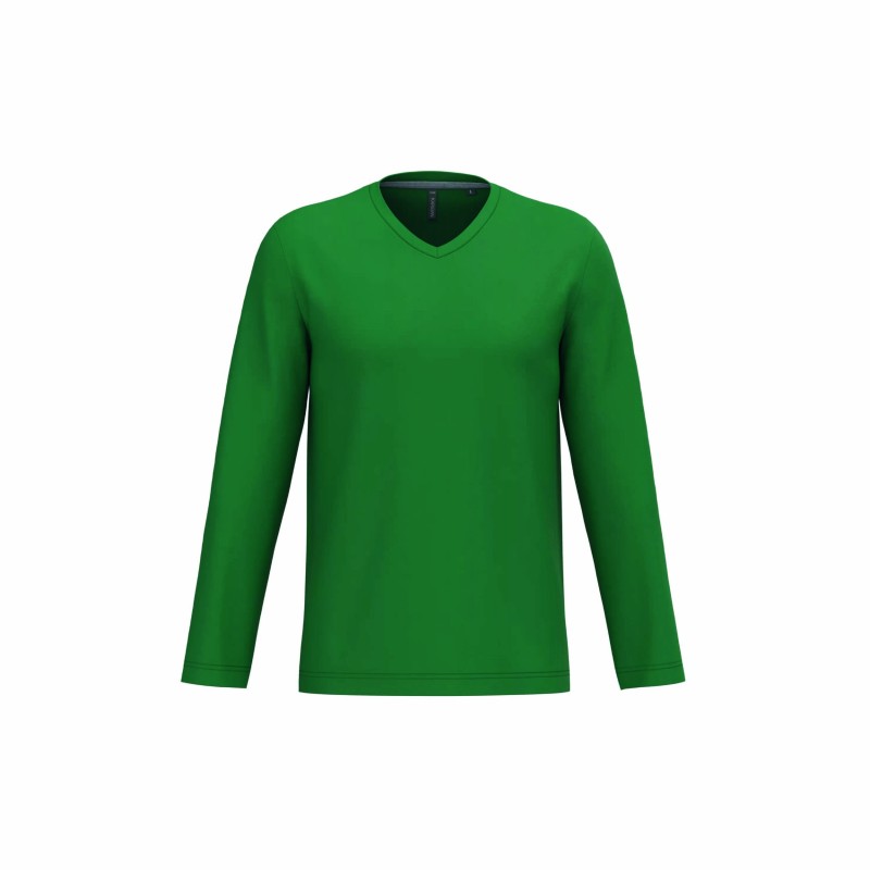 Tee-shirt col V manches longues homme