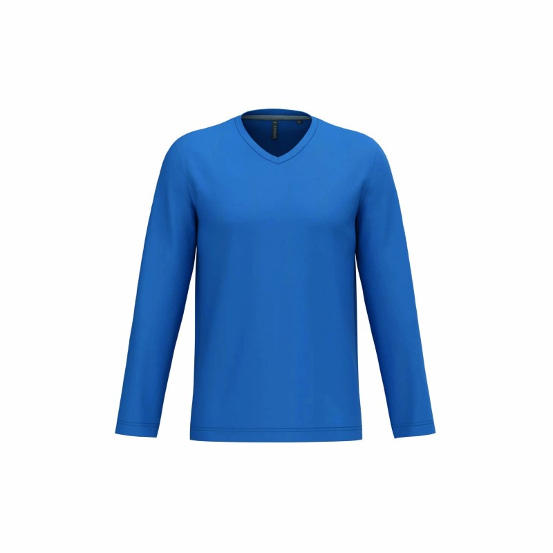 Tee-shirt col V manches longues homme
