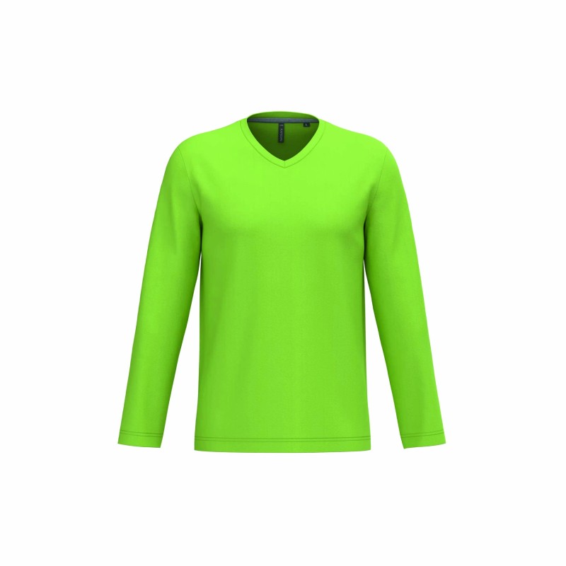 Tee-shirt col V manches longues homme