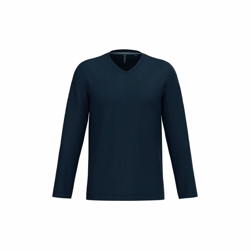 Tee-shirt col V manches longues homme