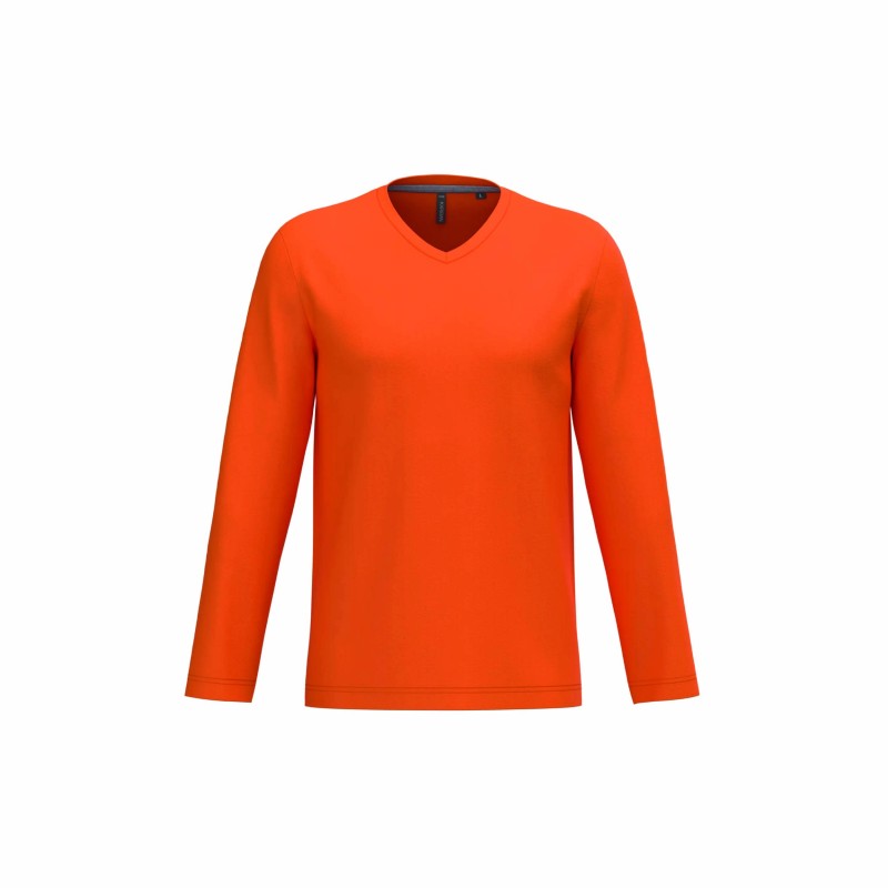 Tee-shirt col V manches longues homme