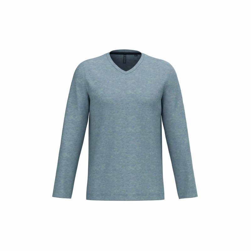 Tee-shirt col V manches longues homme