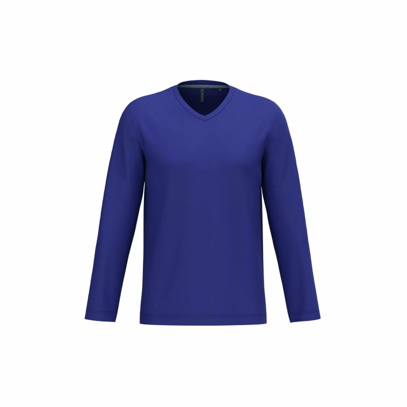 Tee-shirt col V manches longues homme