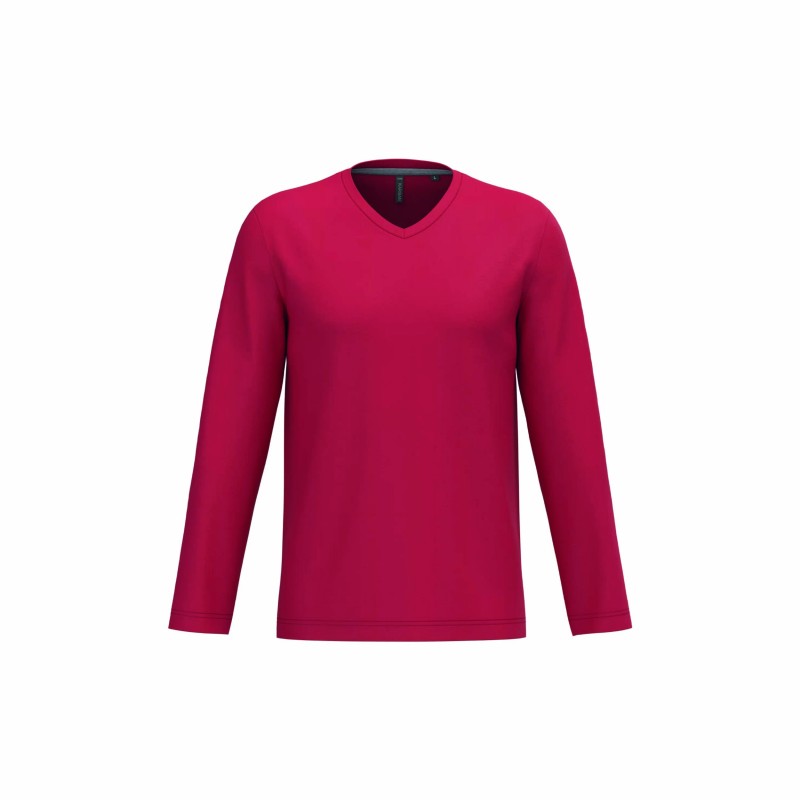 Tee-shirt col V manches longues homme