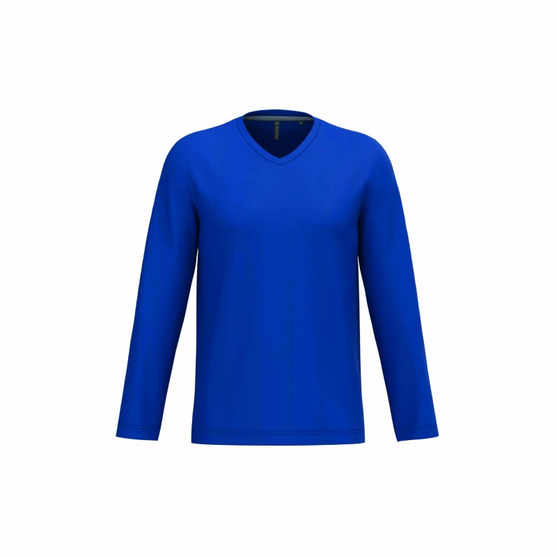 Tee-shirt col V manches longues homme