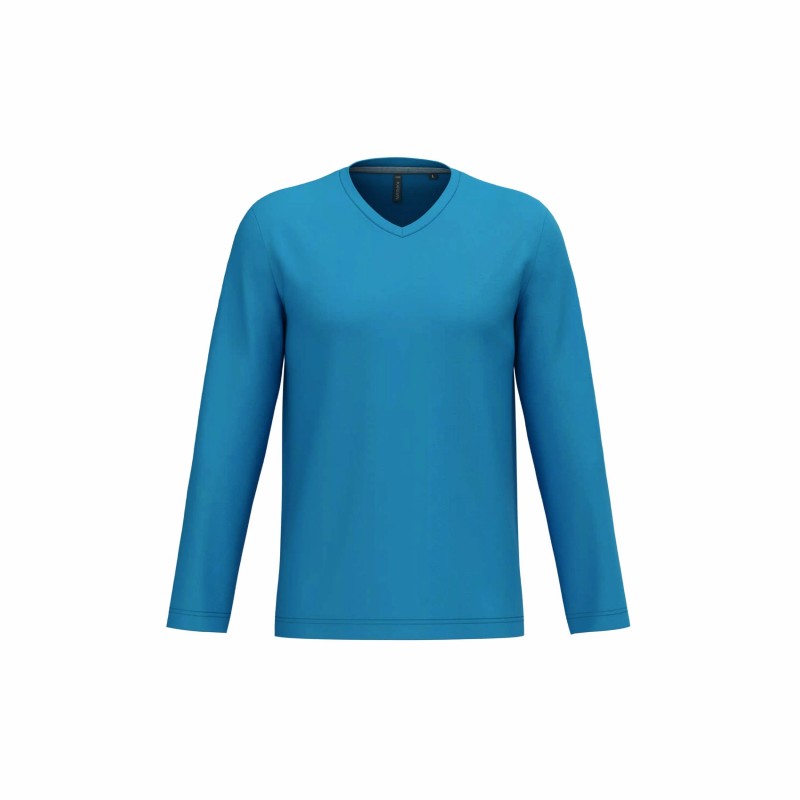 Tee-shirt col V manches longues homme