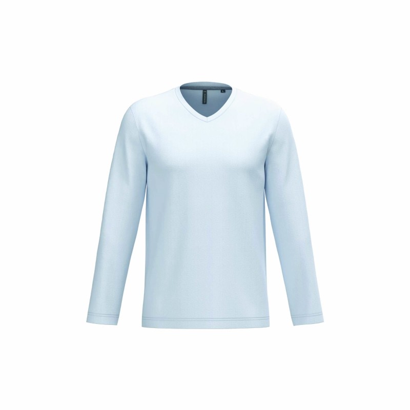 Tee-shirt col V manches longues homme