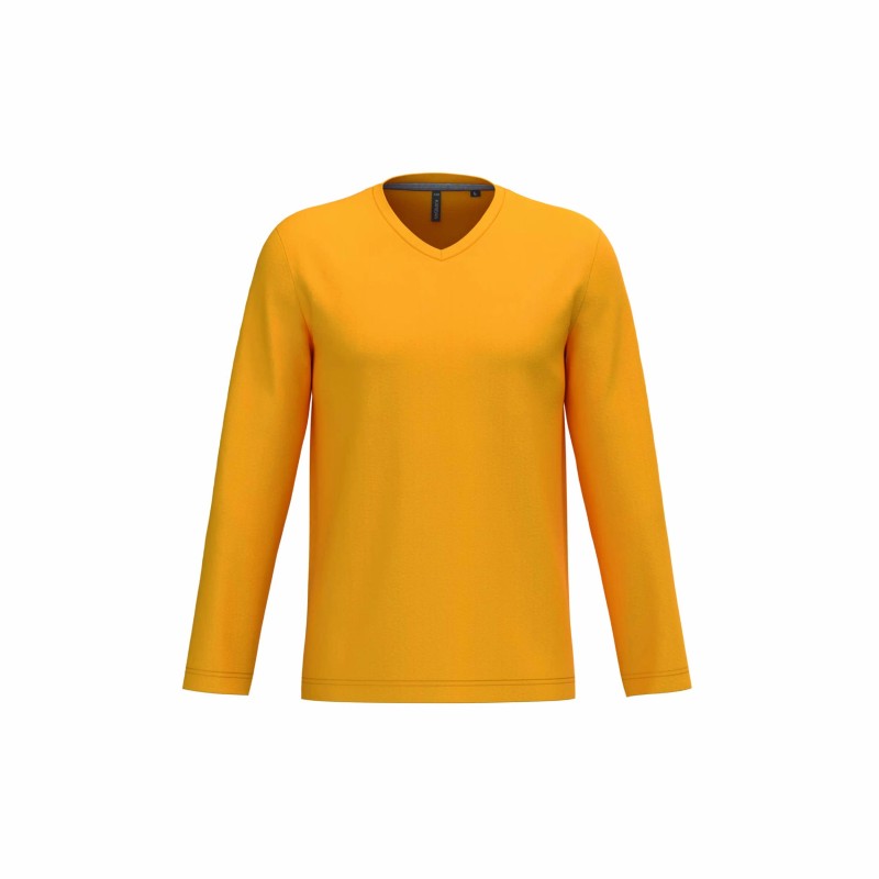 Tee-shirt col V manches longues homme