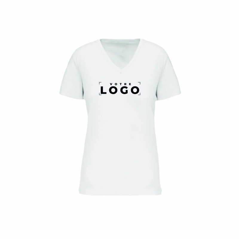 Tee-shirt col V bio femme | Textile personnalisé entreprise