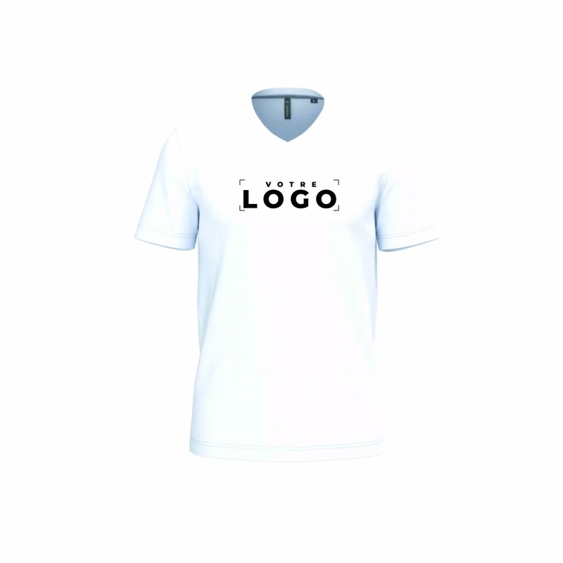 Tee-shirt col V homme personnalisable | Textile corporate 22 coloris