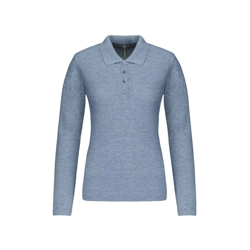 Polo manches longues femme personnalisé – chic et confortable
