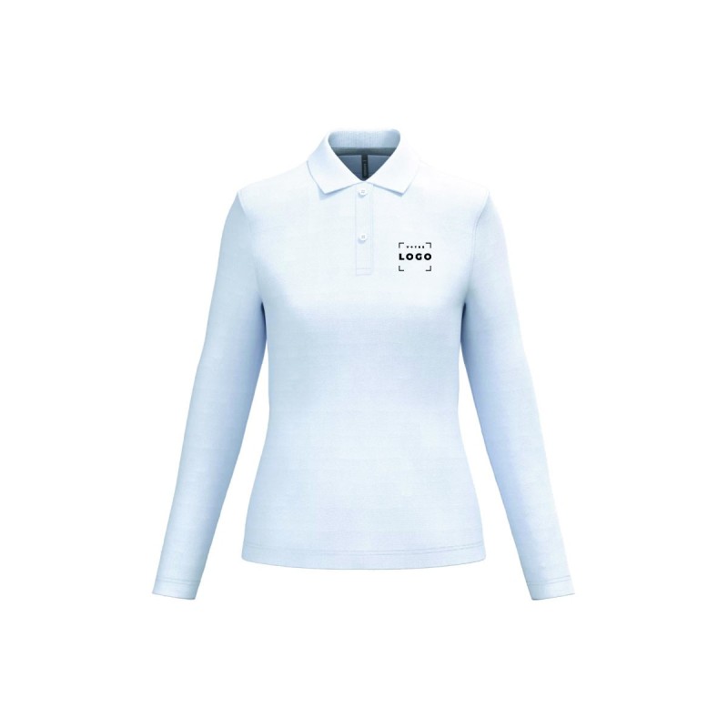 Polo manches longues femme personnalisé – chic, confortable et durable