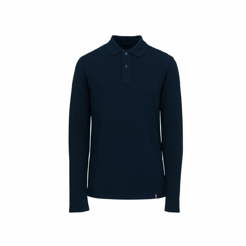 Polo homme manches longues coton bio personnalisé –  Made in France
