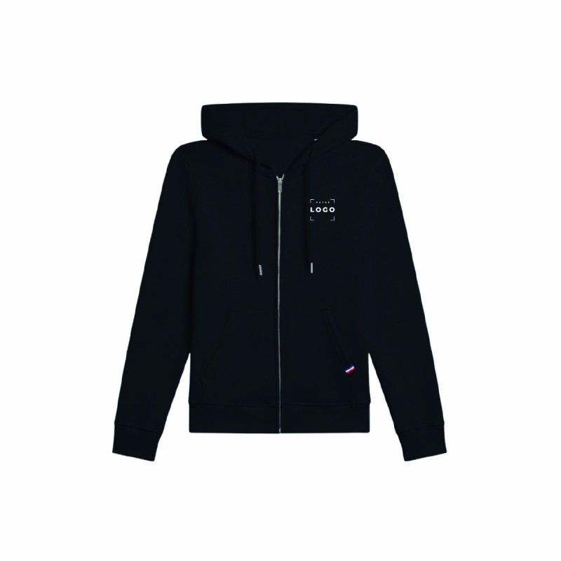 Hoodie molletonné zippé femme personnalisable | Fabrication française