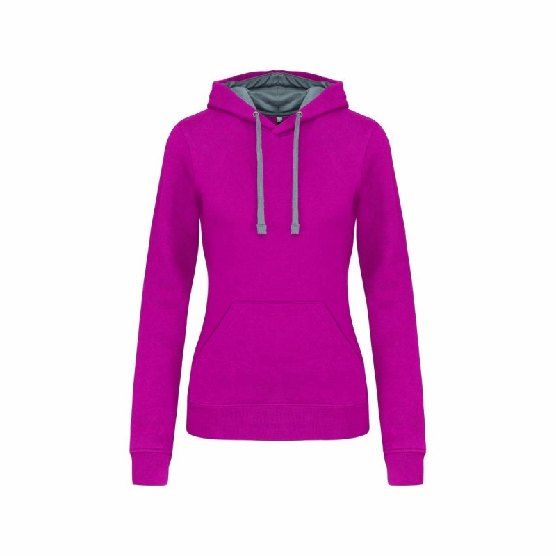 Sweat-shirt Capuche Bicolore Femme – Cadeau d’Entreprise Confortable