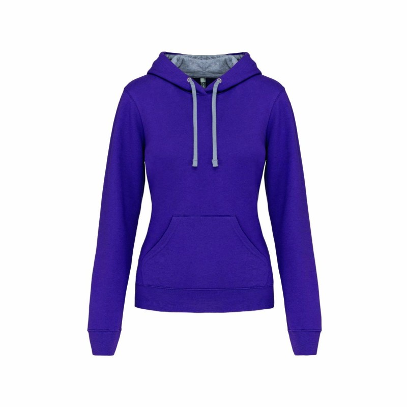 Sweat-shirt Capuche Bicolore Femme – Cadeau d’Entreprise Confortable