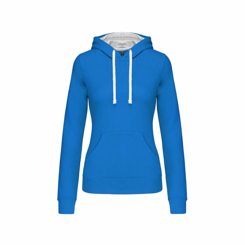 Sweat-shirt Capuche Bicolore Femme – Cadeau d’Entreprise Confortable