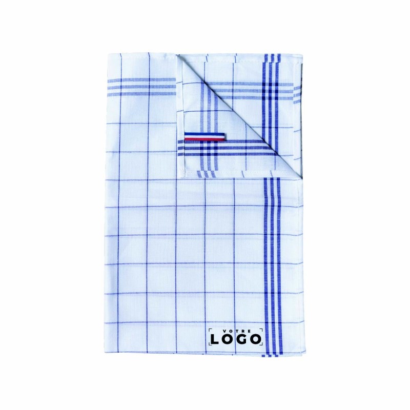 Torchon à carreaux Made in France personnalisable | 50% lin 50% coton