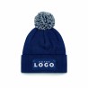 Bonnet avec patch - pompon personnalisable | Goodie textile entreprise