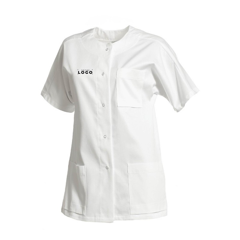 Tunique de travail blanche personnalisable – Sobriété et praticité