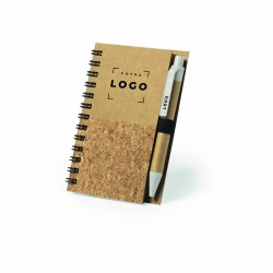 Set bloc-notes et stylo éco-friendly | Papier recyclé & liège