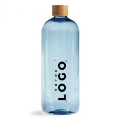 Bouteille 1000 ml PET recyclé | Bouchon bois et aluminium