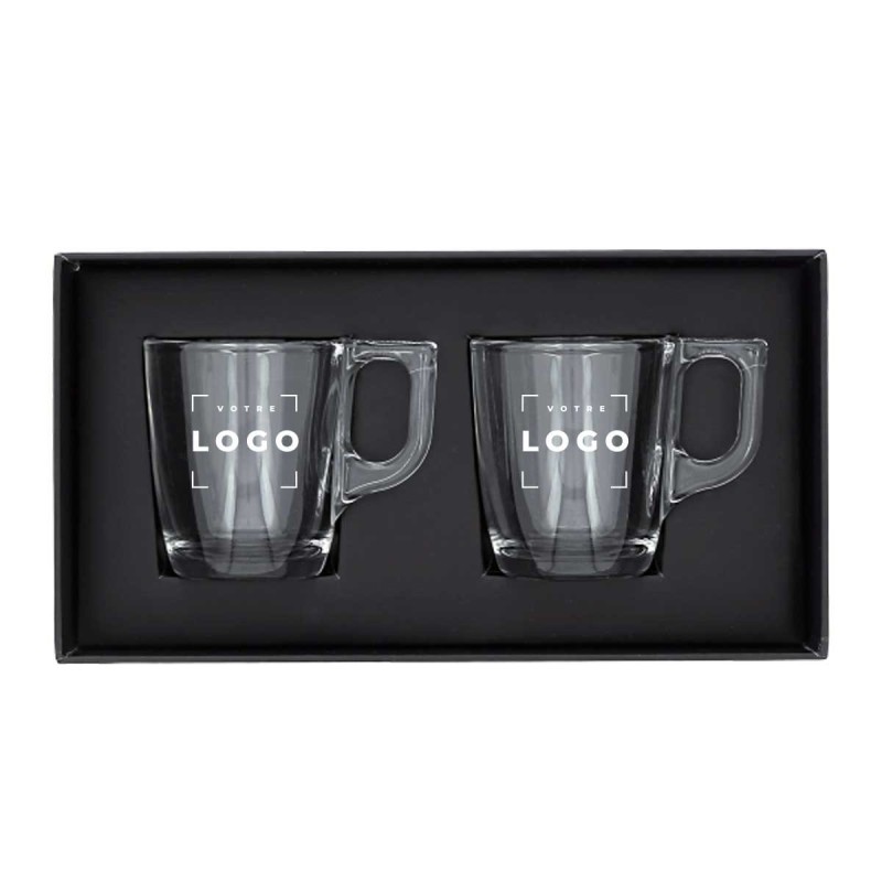 Coffret 2 Tasses Verre Trempé Personnalisable – Fabrication Française