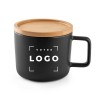 Mug en céramique 220 mL avec couvercle et base en bambou