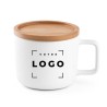 Mug en céramique 220 mL avec couvercle et base en bambou